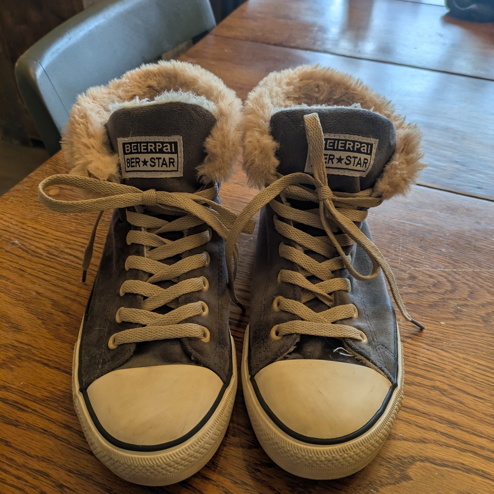 Women's Fur-Lined High Tops BEIERPAI 8ER STAR